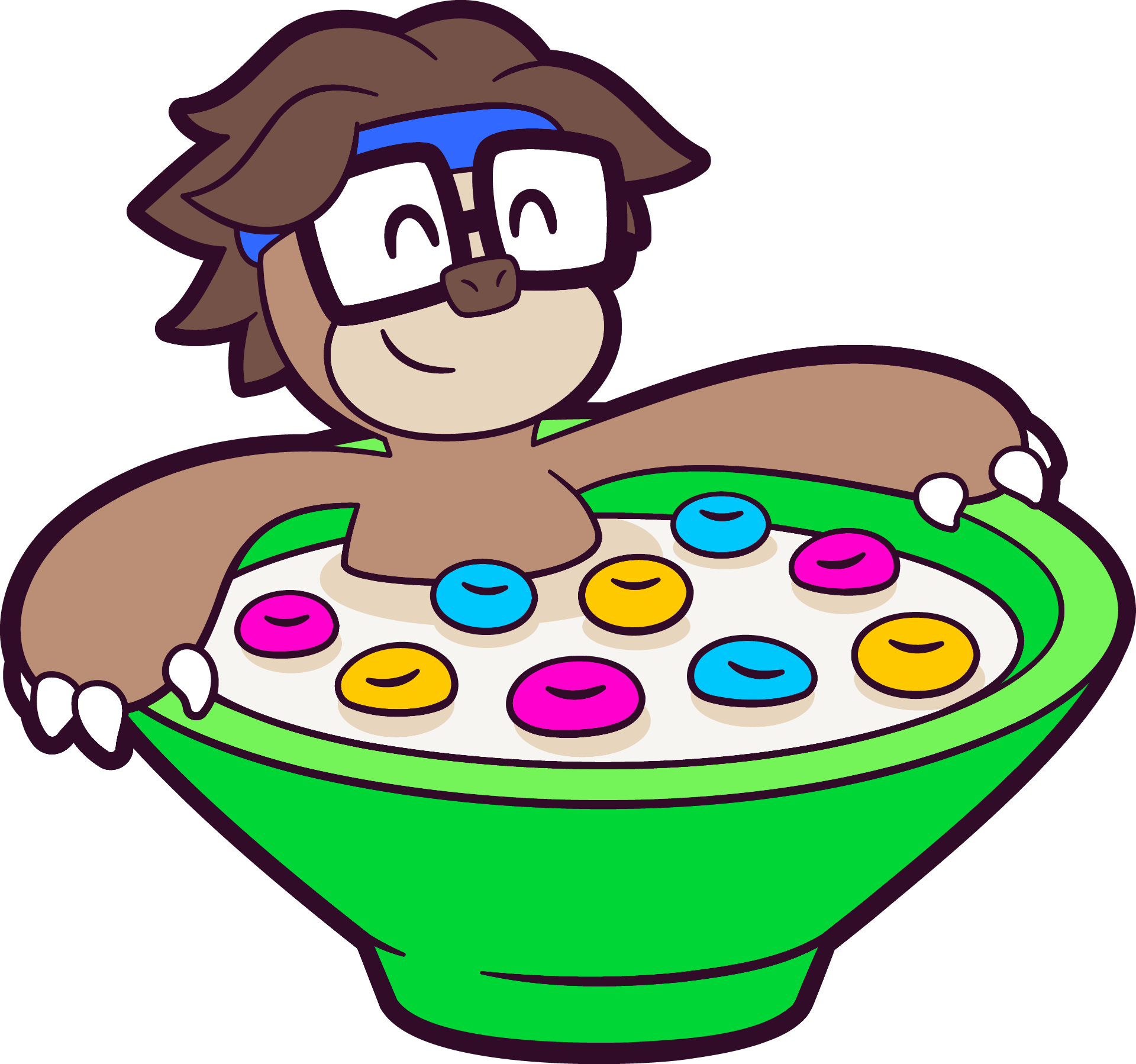 Stack the sloth in a bowl of cereal